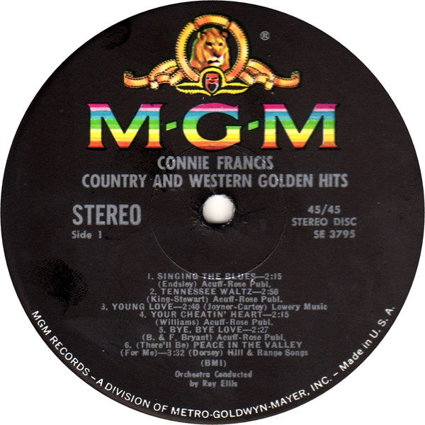 Connie Francis : Country & Western Golden Hits (LP, Album)