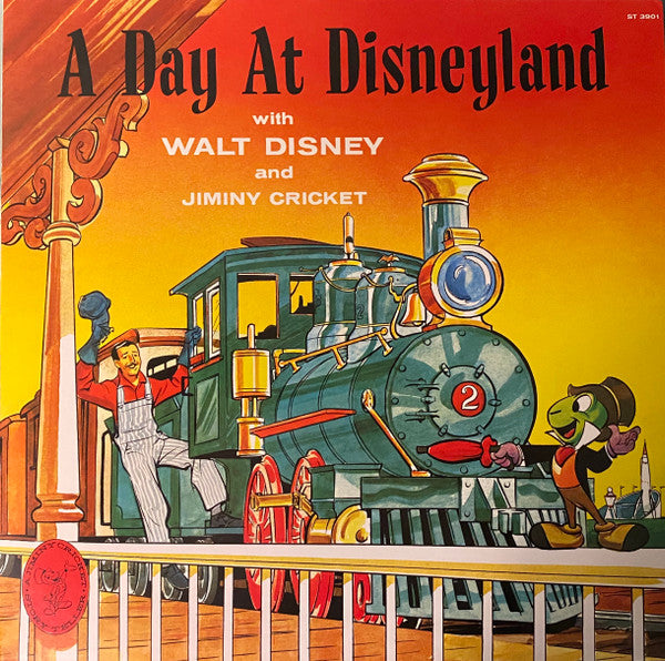 Walt Disney, Cliff "Ukulele Ike" Edwards : A Day At Disneyland With Walt Disney And Jiminy Cricket (LP, RE, Gat)