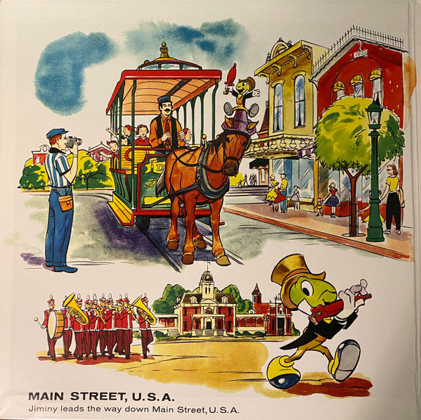 Walt Disney, Cliff "Ukulele Ike" Edwards : A Day At Disneyland With Walt Disney And Jiminy Cricket (LP, RE, Gat)