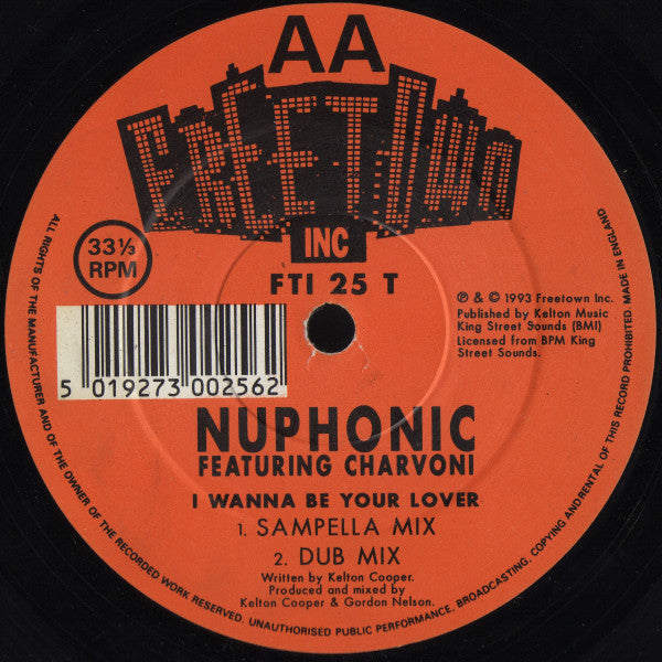 Nu Phonic Featuring Charvoni : I Wanna Be Your Lover (12")