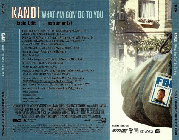 Kandi : What I'm Gon' Do To You (CD, Single, Promo)