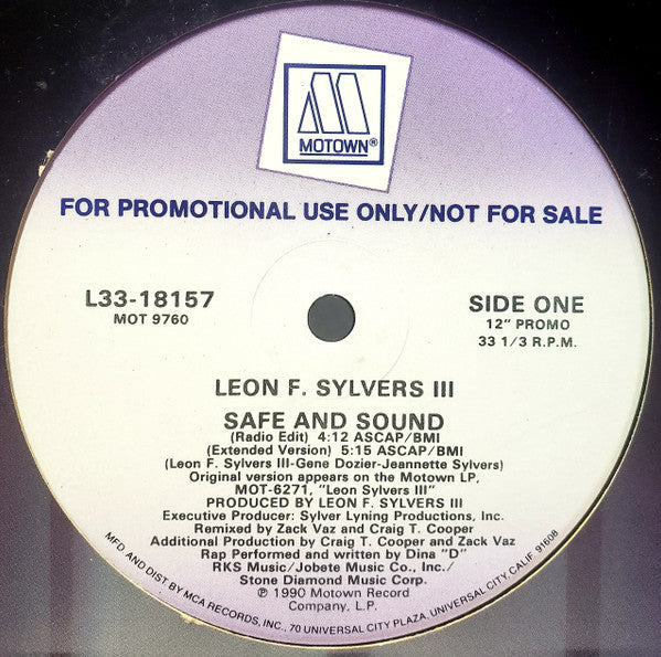 Leon Sylvers : Safe And Sound (12", Promo)