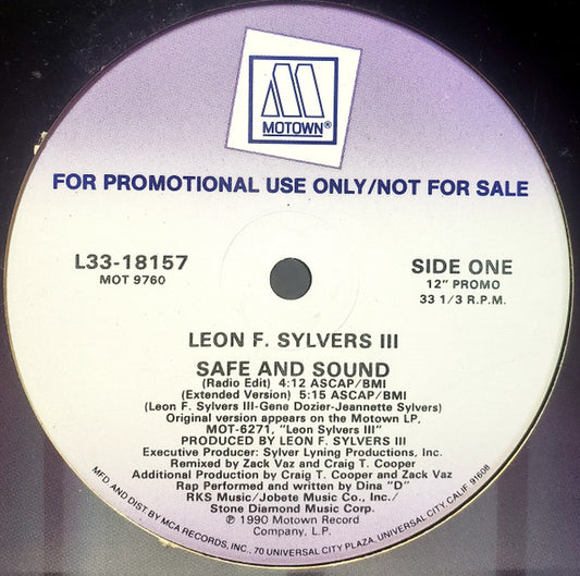 Leon Sylvers : Safe And Sound (12", Promo)