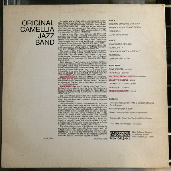Original Camellia Jazz Band : Original Camellia Jazz Band (LP, Album)