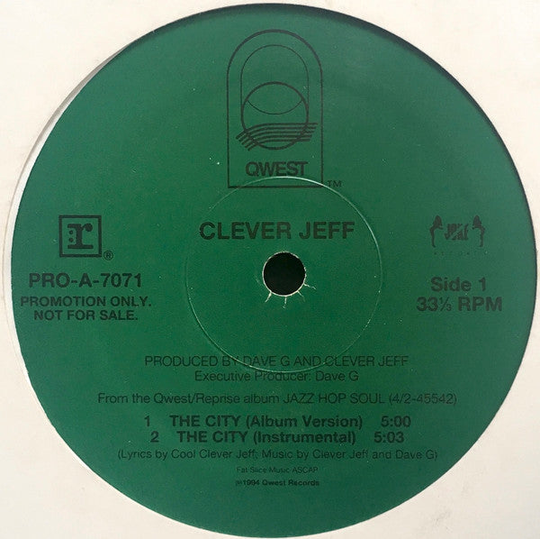 Clever Jeff : The City (12", Promo)