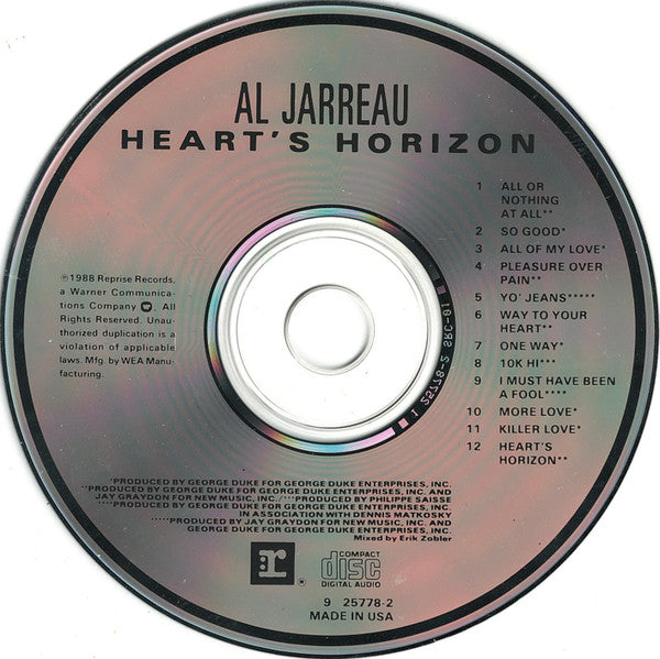 Al Jarreau : Heart's Horizon (CD, Album)