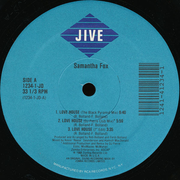 Samantha Fox : Love House (12", Single)
