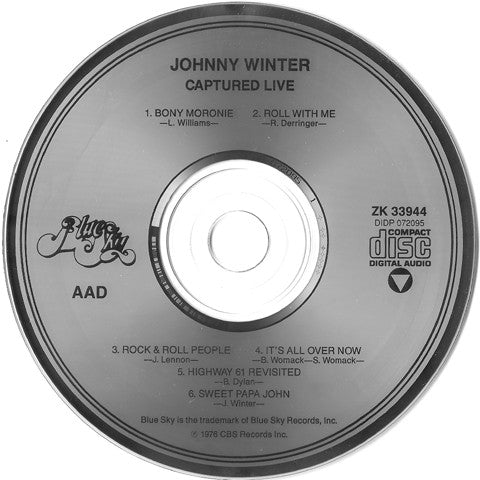 Johnny Winter : Captured Live! (CD, Album, RE)