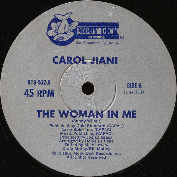 Carol Jiani : The Woman In Me / Mercy (12")