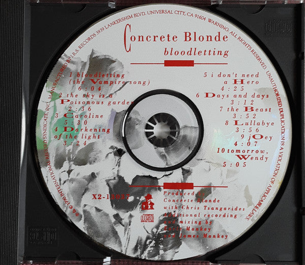 Concrete Blonde : Bloodletting (CD, Album)