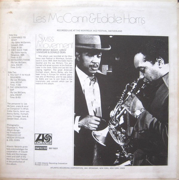 Les McCann & Eddie Harris : Swiss Movement (LP, Album, MO )