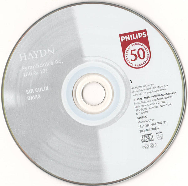 Joseph Haydn / Concertgebouworkest, Sir Colin Davis : 6 "London" Symphonies (2xCD, Comp, Club, RE, RM)