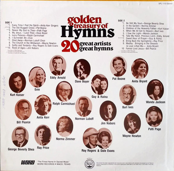 Various : Golden Treasury Of Hymns (LP, Comp)