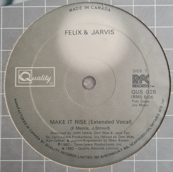 Felix & Jarvis : Make It Rise (12")