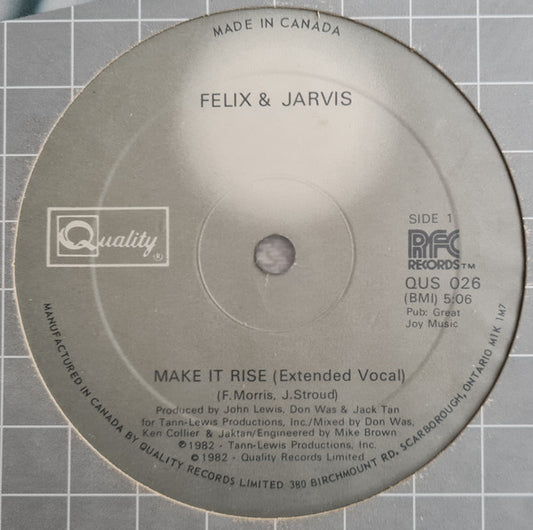 Felix & Jarvis : Make It Rise (12")