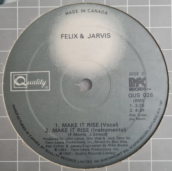 Felix & Jarvis : Make It Rise (12")