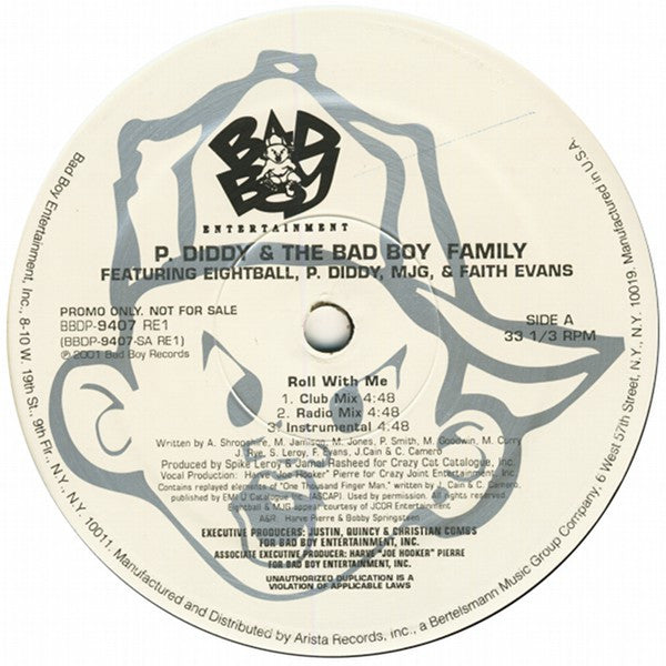 P. Diddy & The Bad Boy Family : Roll With Me / Lonely (12", Promo)
