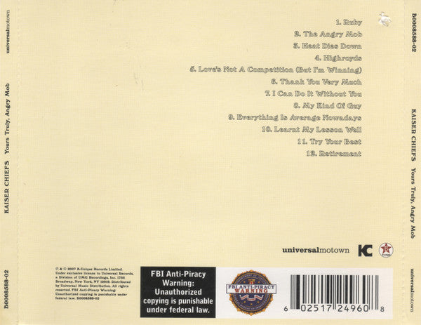 Kaiser Chiefs : Yours Truly, Angry Mob (CD, Album)