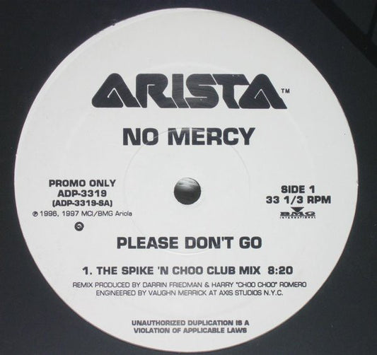 No Mercy : Please Don't Go (12", Promo)