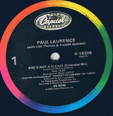 Paul Laurence : She's Not A Sleaze (12")