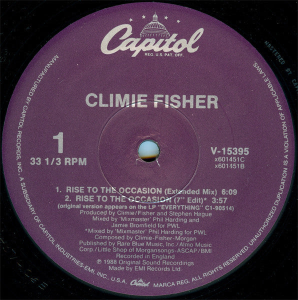 Climie Fisher : Rise To The Occasion (12")