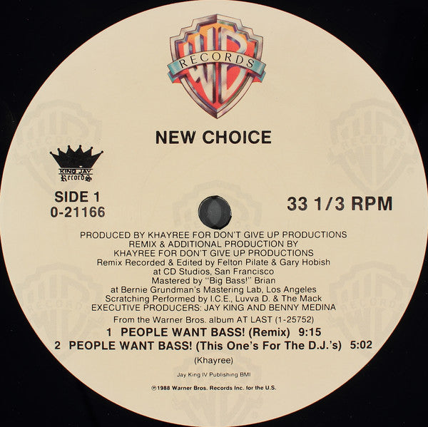 New Choice : People Want Bass (12", Maxi)