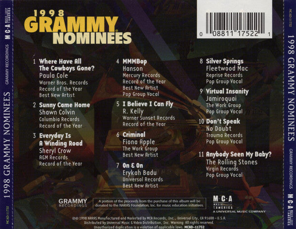 Various : 1998 Grammy Nominees (CD, Comp)