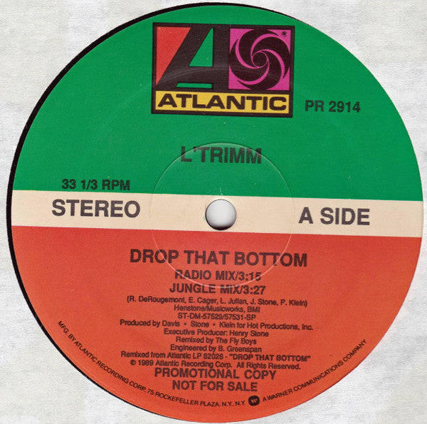 L'Trimm : Drop That Bottom (12", Single, Promo)