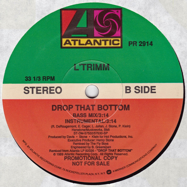 L'Trimm : Drop That Bottom (12", Single, Promo)