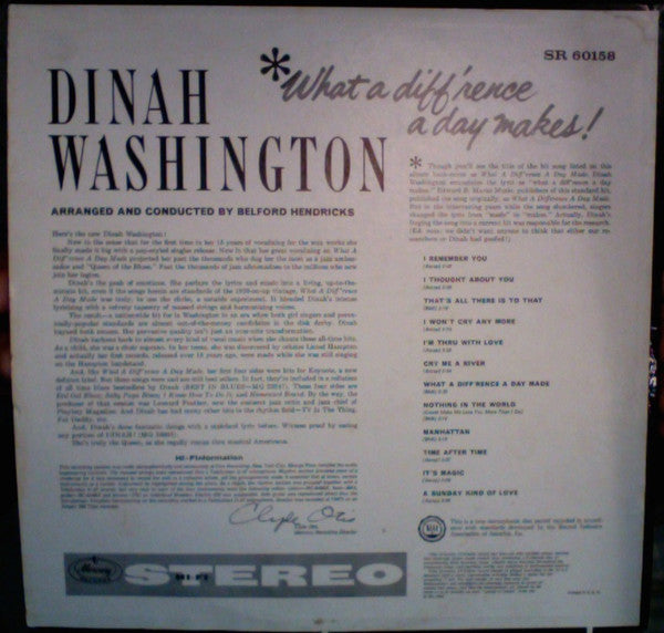 Dinah Washington : What A Diff'rence A Day Makes! (LP, Album)