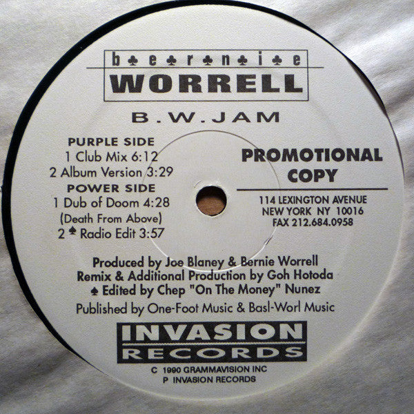 Bernie Worrell : B.W. Jam (12", Promo)