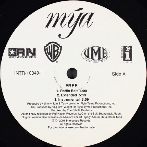 Mya : Free (12", Promo)