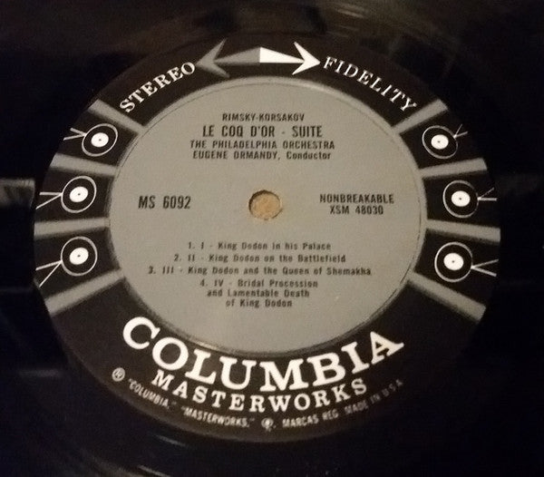 Nikolai Rimsky-Korsakov, The Philadelphia Orchestra, Eugene Ormandy : Le Coq d' Or:  Russian Easter Overture / Russlan And Ludmilla Overture (LP, Album)