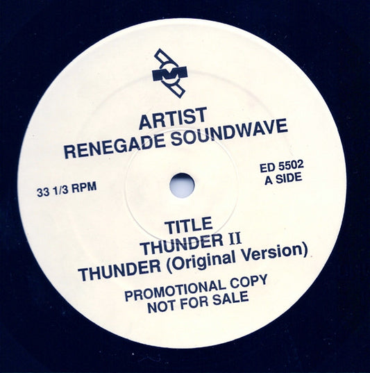 Renegade Soundwave : Thunder II (12", Promo)