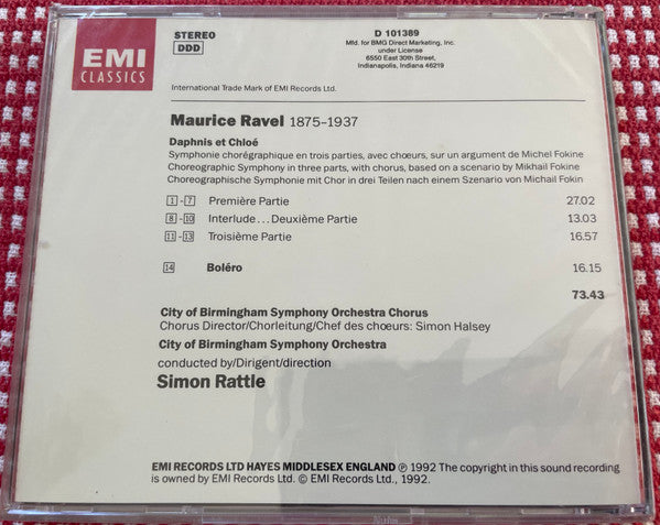 Maurice Ravel, City Of Birmingham Symphony Orchestra Chorus, Sir Simon Rattle : Daphnis Et Chloé / Boléro (CD)