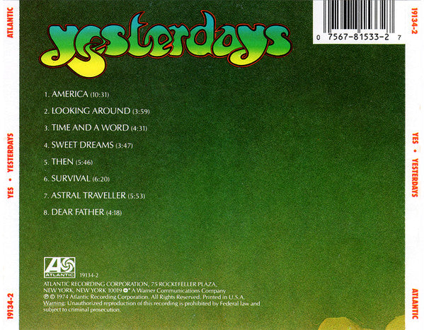 Yes : Yesterdays (CD, Comp, RE)