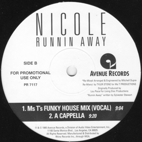 Nicole J McCloud : Runnin Away (12", Ltd, Promo)