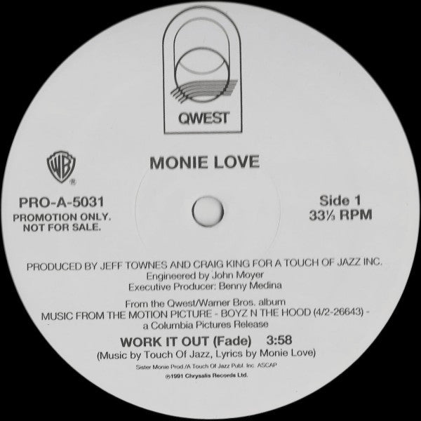 Monie Love : Work It Out (12", Promo)
