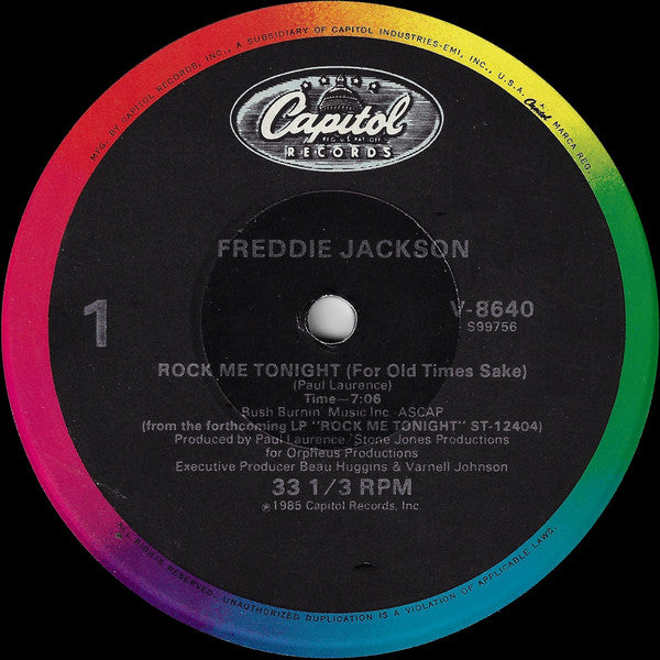 Freddie Jackson : Rock Me Tonight (For Old Times Sake) (12", Jac)