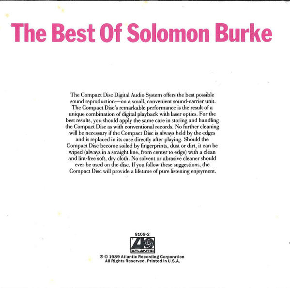 Solomon Burke : The Best Of Solomon Burke (CD, Comp, RE)