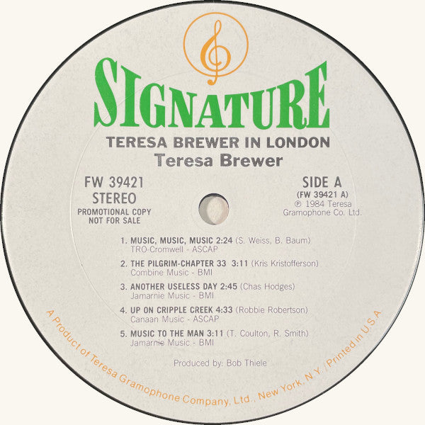 Teresa Brewer : Teresa Brewer In London (LP, Album, Comp, Promo)