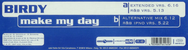 Birdy (4) : Make My Day (12")