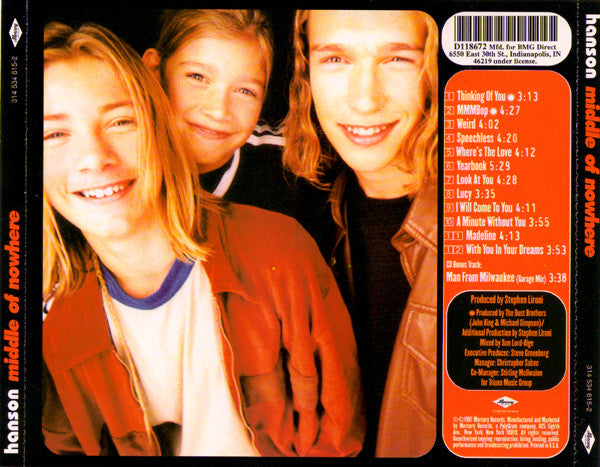 Hanson : Middle Of Nowhere (CD, Album, Club)