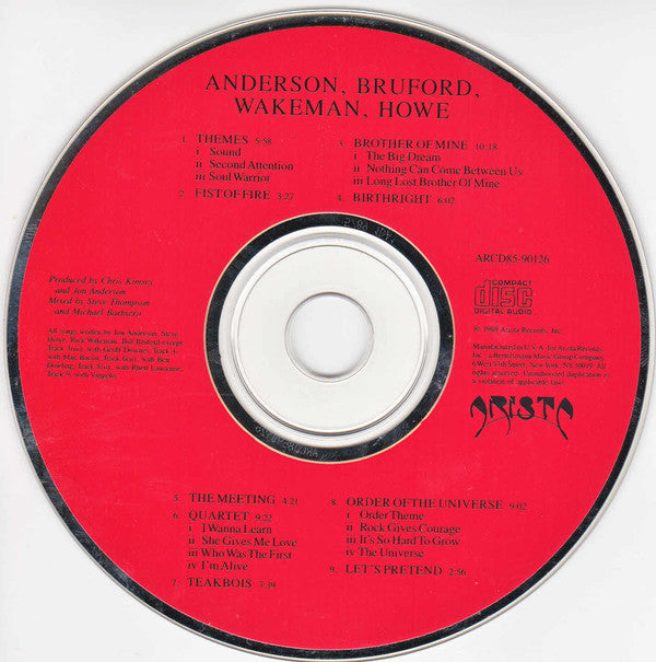 Anderson Bruford Wakeman Howe : Anderson Bruford Wakeman Howe (CD, Album)