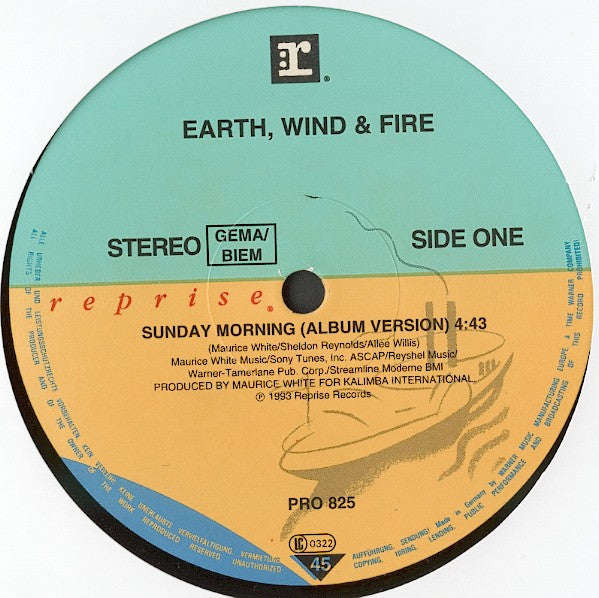 Earth, Wind & Fire : Sunday Morning (12", Promo)