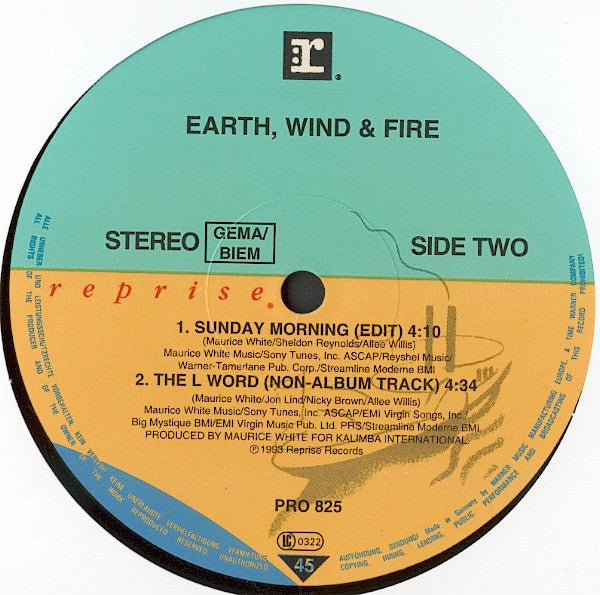 Earth, Wind & Fire : Sunday Morning (12", Promo)