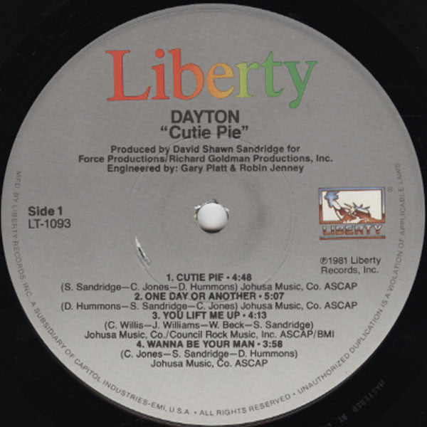 Dayton : Cutie Pie (LP, Album, Jac)