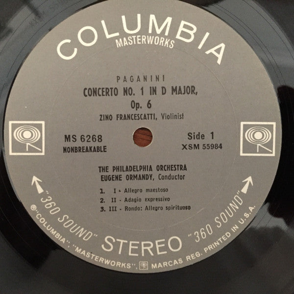 Zino Francescatti, Niccolò Paganini, Camille Saint-Saëns : Paganini + Saint Saëns (LP, RE)