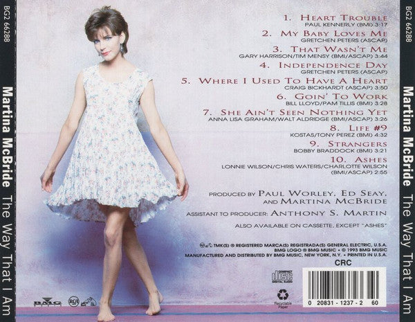 Martina McBride : The Way That I Am (CD, Album, Club)