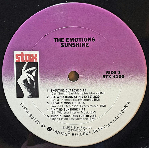 The Emotions : Sunshine (LP, Album, CSM)